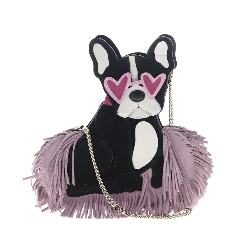 Kate Spade Black and Pink Dog Fringe Bag - Picture 2 of 6